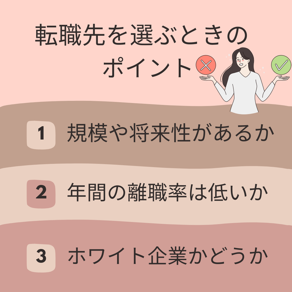 転職先を選ぶときのポイント